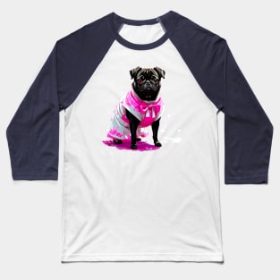 Charming Pug in Pink Hanbok Celebrating the Elegance of Korean Culture Baseball T-Shirt